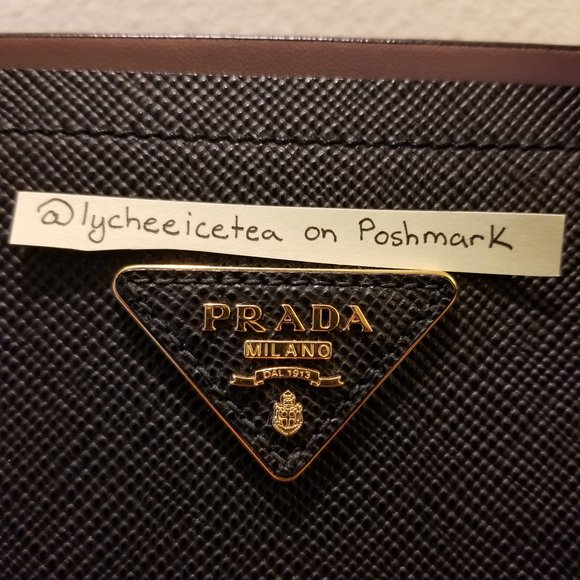 Prada Saffiano Small Double Cuir (Black/Pink) - Picture 5 of 16